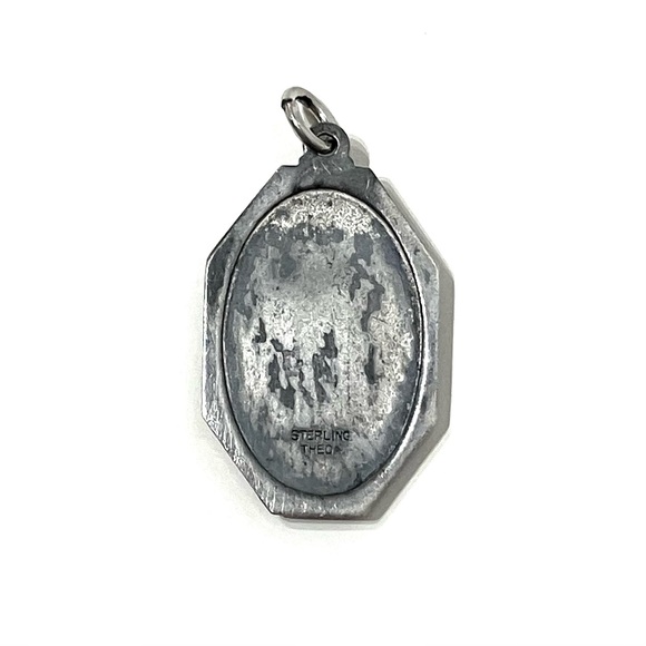 Vintage St. Christopher Theda Sterling Pendant - Picture 2 of 5